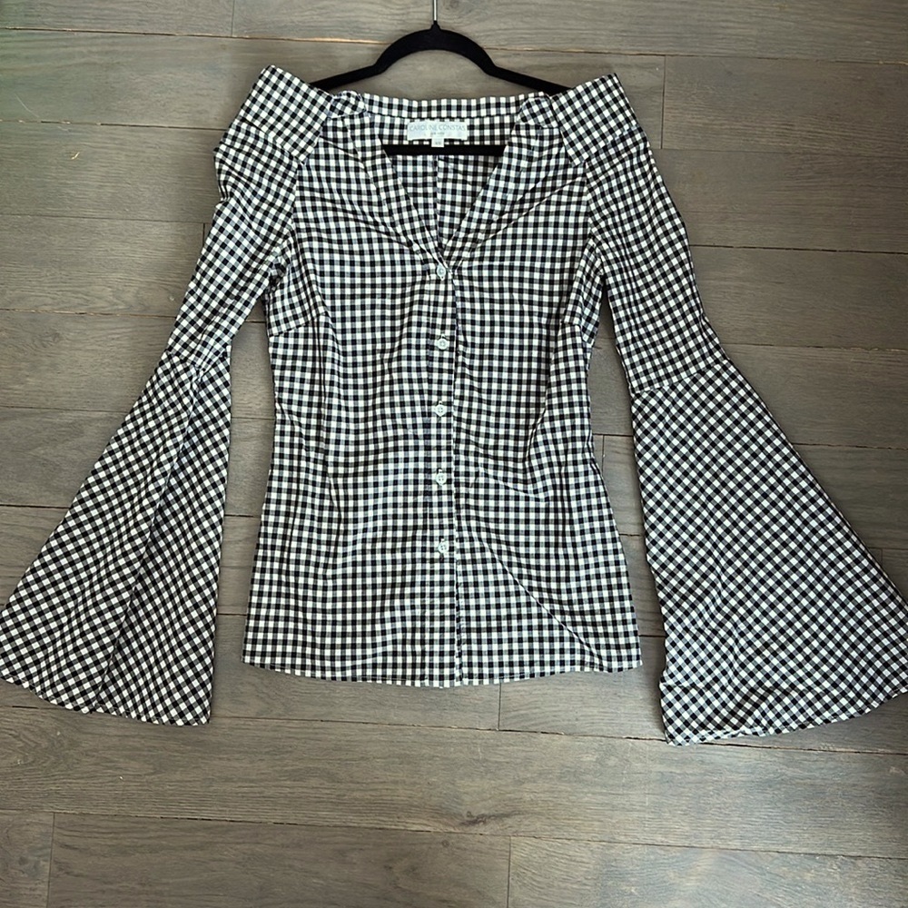 Caroline Constas Off the Shoulder Bell Sleeve Top sz XS